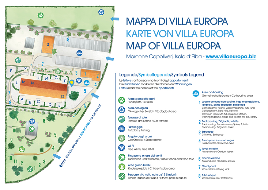 Mappa Villa Europa - affitto casa vacanza Isola d'Elba